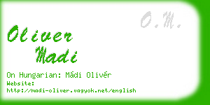 oliver madi business card